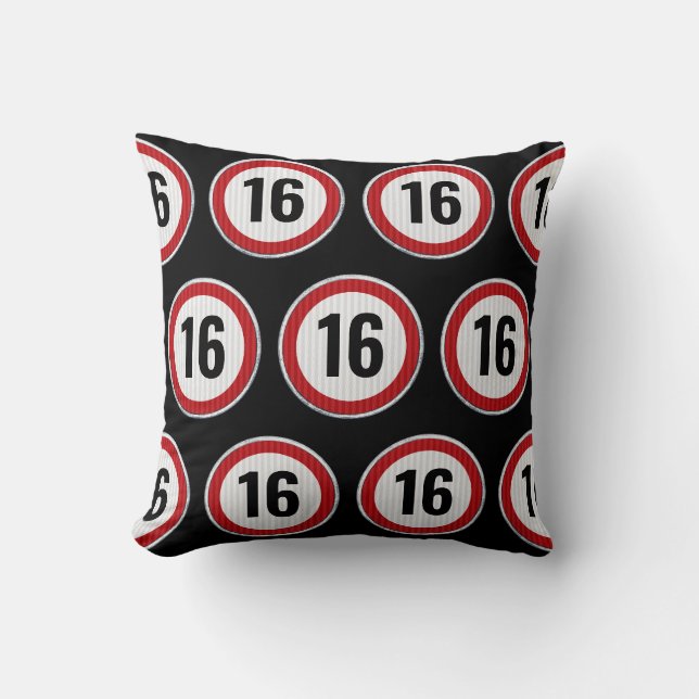 Coussin Limite de vitesse 16 ans (Recto)