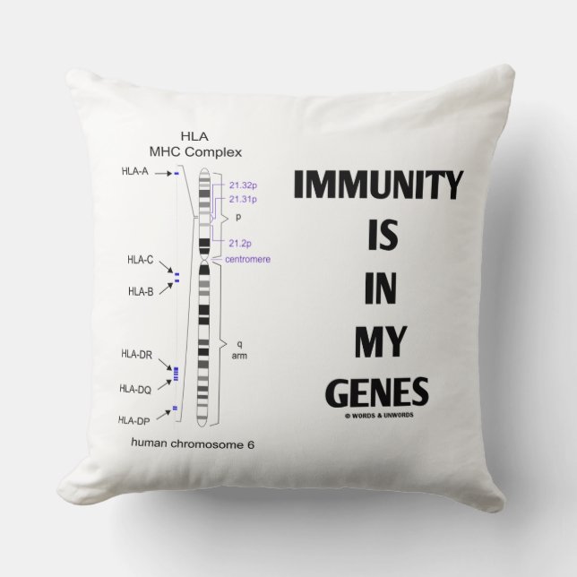Coussin L'immunité est dans mes gènes Immunologie Chromoso (Recto)
