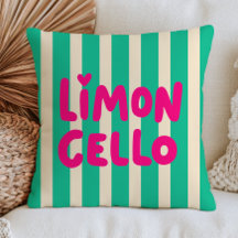 Limoncello rose sur rayures vertes Moderne Italien
