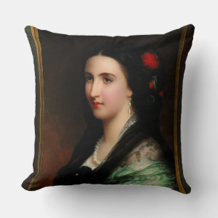 Coussin L'impératrice Carlota du Mexique par Hermann Winte