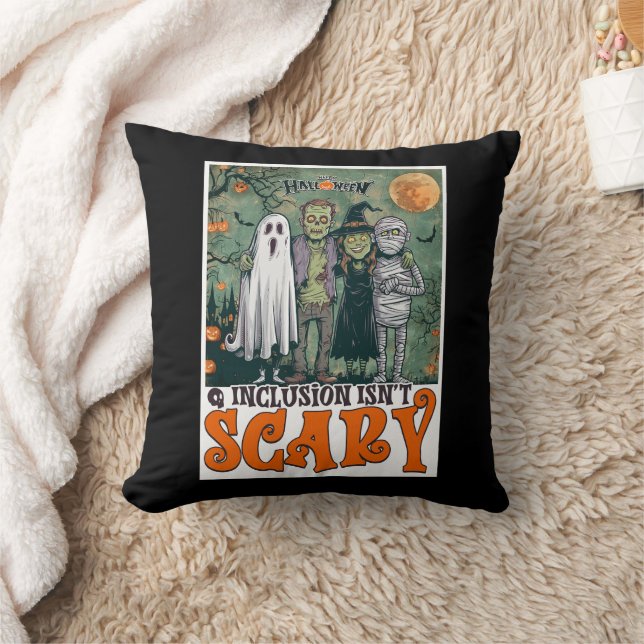 Coussin L'inclusion n'est pas effrayant Halloween caractèr (Couverture)