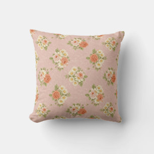 Coussin Linge de lit vintage rose et daisy