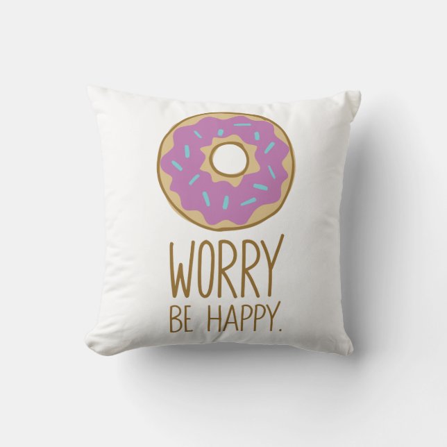 Coussin L'inquiétude de beignet, soit humour heureux de (Recto)