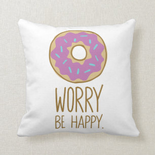 Coussin L'inquiétude de beignet, soit humour heureux de