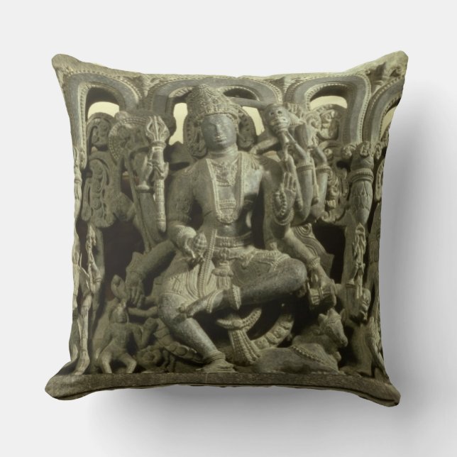 Coussin Linteau dépeignant la trinité : Siva, Brahma et (Recto)