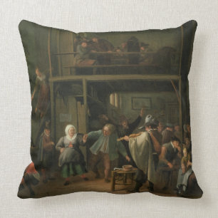 Coussin L'intérieur d'une taverne avec un couple dansant