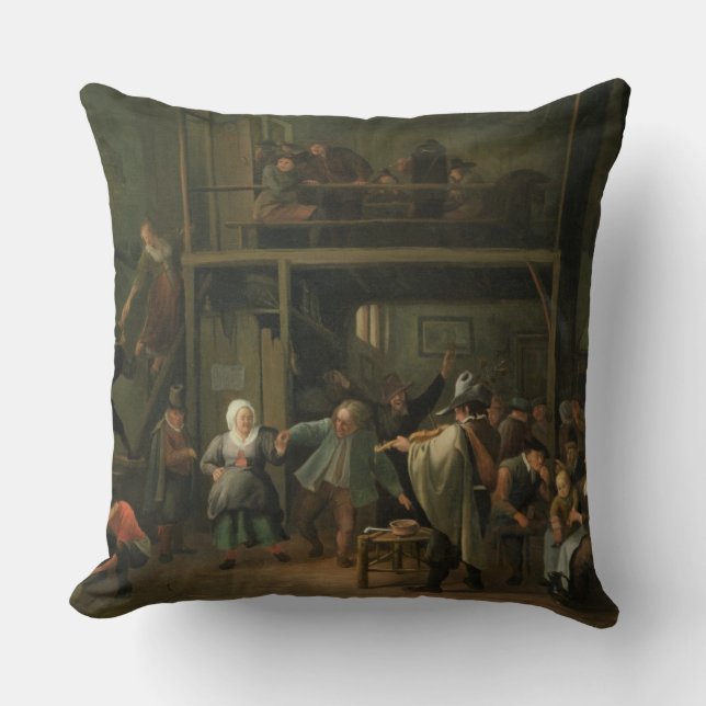 Coussin L'intérieur d'une taverne avec un couple dansant à (Recto)