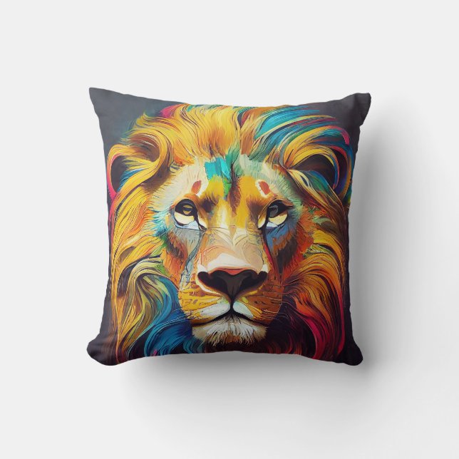 Coussin Lion Animal Discovery Aventure Nature Planète (Recto)