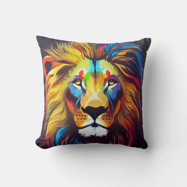 Coussin Lion Animal Discovery Aventure Nature Planète (Recto)