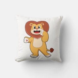 Coussin Lion avec coeur