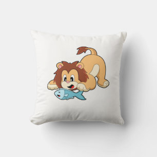 Coussin Lion avec poisson