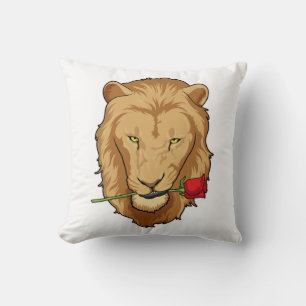 Coussin Lion avec Rose