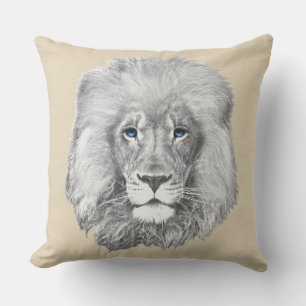 Coussin Lion blanc