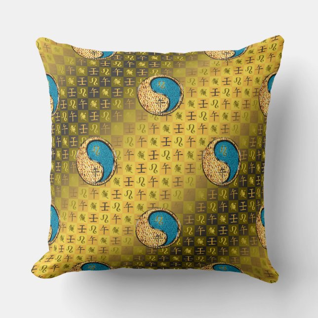 Coussin Lion & Cheval d'eau (Recto)