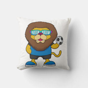 Coussin Lion comme joueur de football avec Soccer