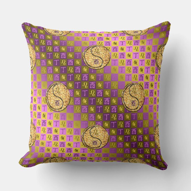 Coussin Lion & Coq de feu (Recto)