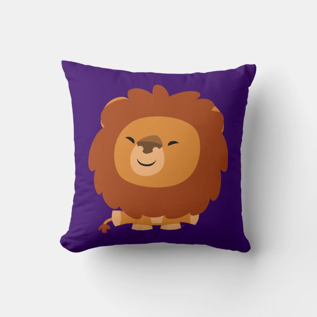 Coussin Lion de Dessin Animé Mignon et Douillet (Recto)
