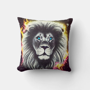 Coussin Lion de feu cosmique
