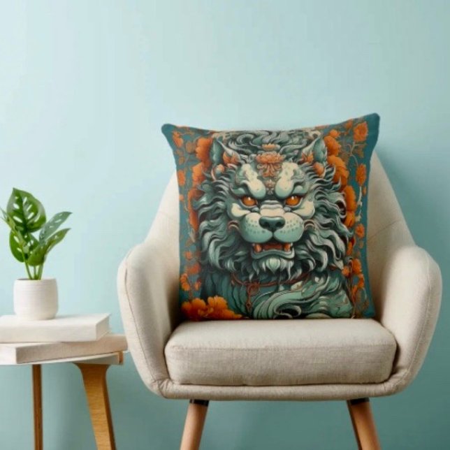 Coussin Lion de la grippe de la sagesse (Créateur téléchargé)