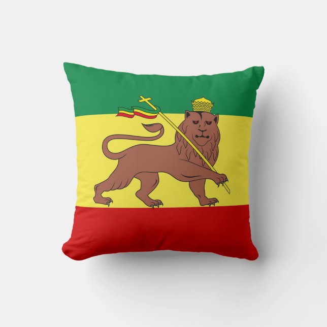 Coussin Lion de reggae de Rasta de Judah (Recto)