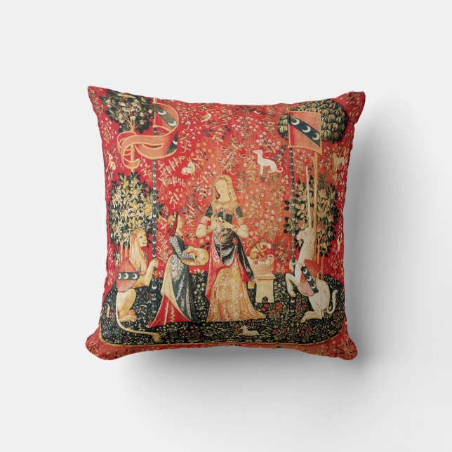 Coussin Lion D'ENFANCE ET D'UNICORN, Fleurs D'Imaginaires, (Recto)