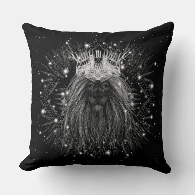 Coussin Lion d'étoile avec monogramme de couronne (Recto)