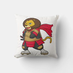 Coussin Lion en guerrier avec Cap