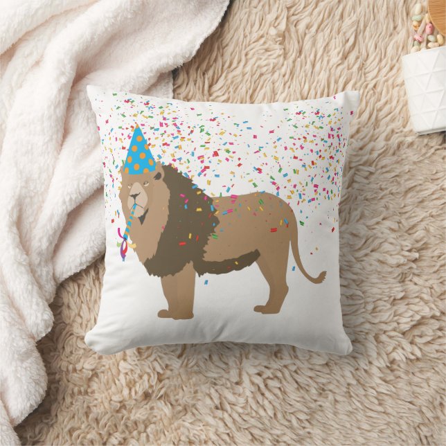Coussin Lion Fête Animaux ayant une fête (Couverture)