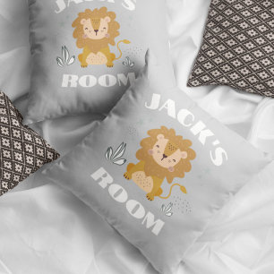 Coussin Lion gris Customisé salle de soins infirmiers pour