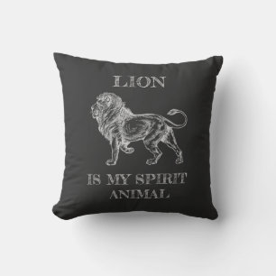 Coussin Lion Is My Spirit Animal drôle citation