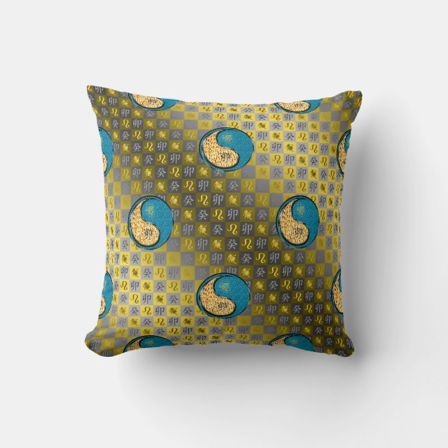 Coussin Lion & Lapin d'eau (Recto)