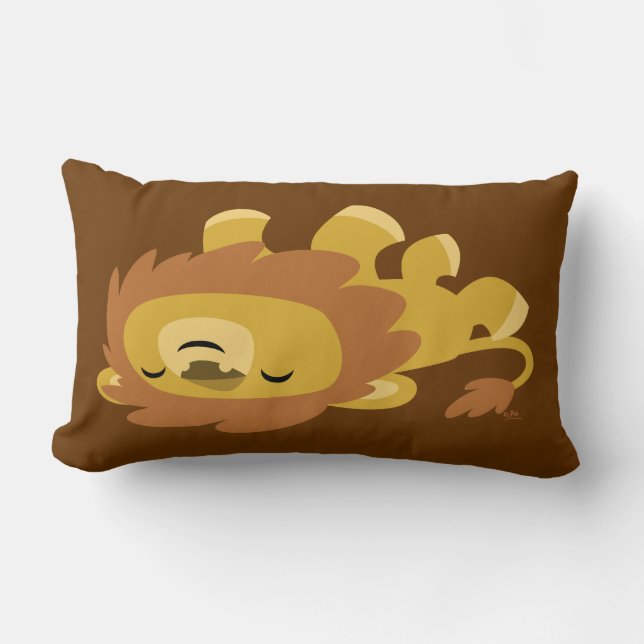 Coussin Lion Lazy Cartoon mignon (Recto)