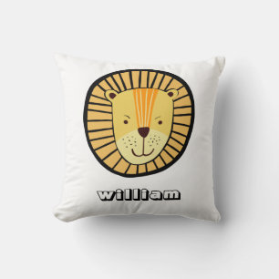 Coussin Lion mignon nom personnalisé