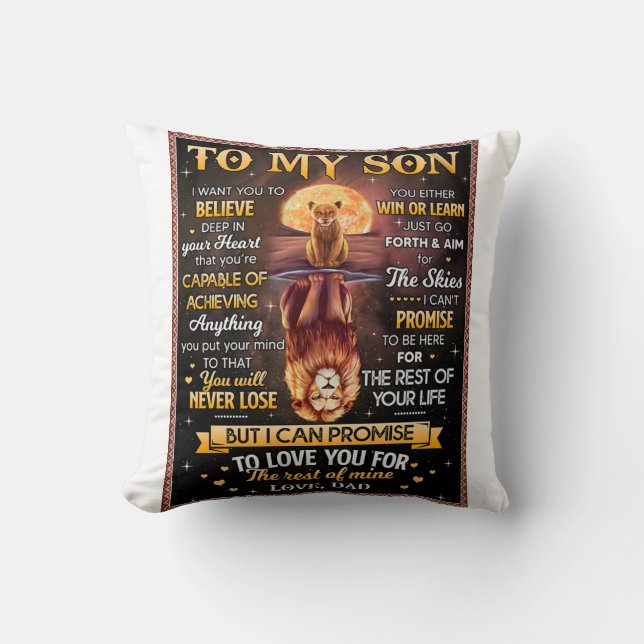 Coussin Lion Moon Je Veux Croire - Papa À Son (Recto)