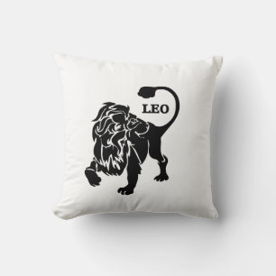 Coussin Lion noir Lion Zodiac