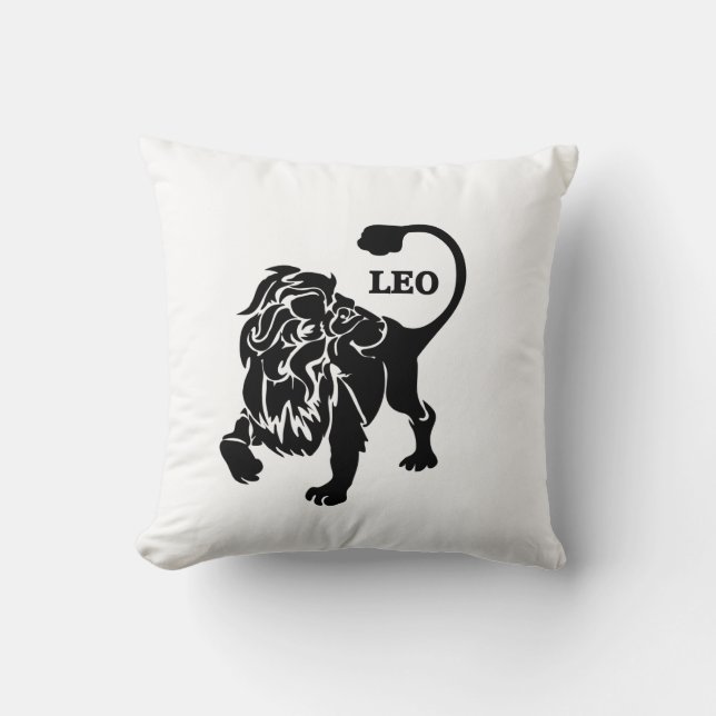 Coussin Lion noir Lion Zodiac (Recto)