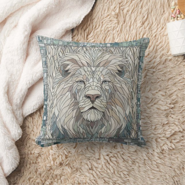 Coussin Lion Portrait Mosaic Art (Couverture)
