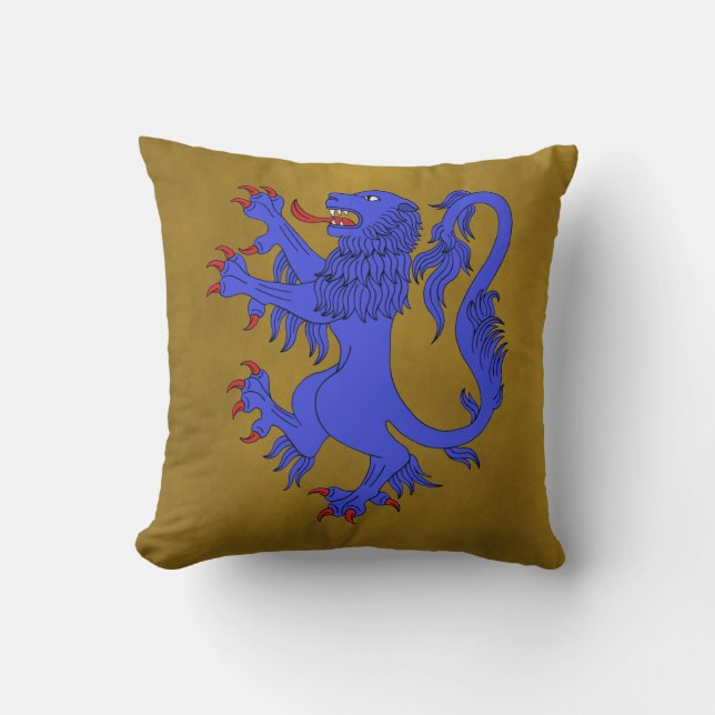 Coussin Lion Rampant Azure (Recto)