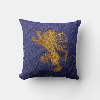 Coussin Lion rampant - or sur bleu