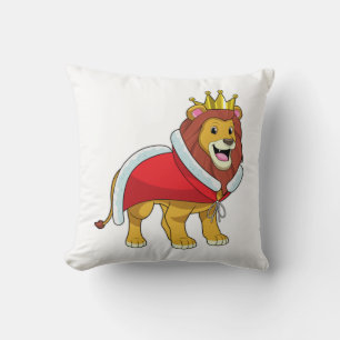 Coussin Lion roi avec Couronne & Cap