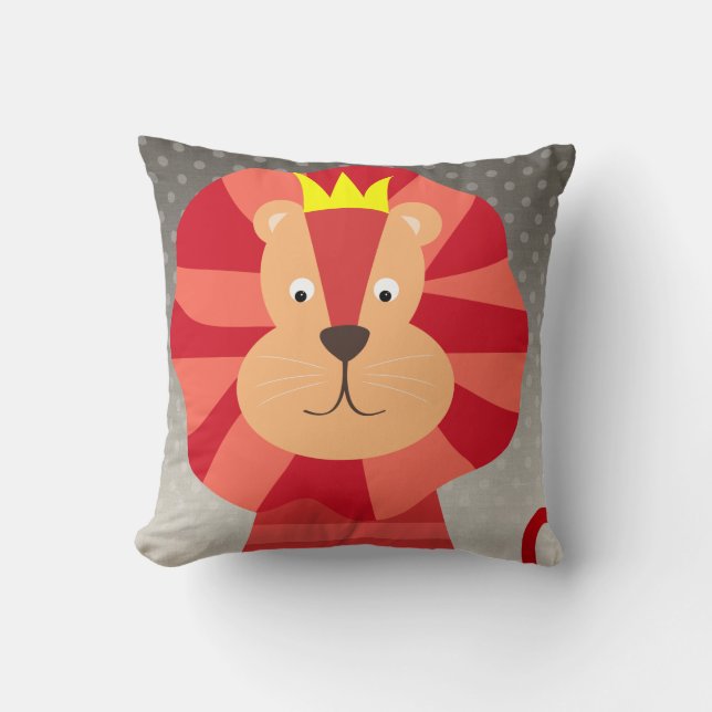 Coussin Lion rouge sur les points Ombre Jeter l'oreiller (Recto)