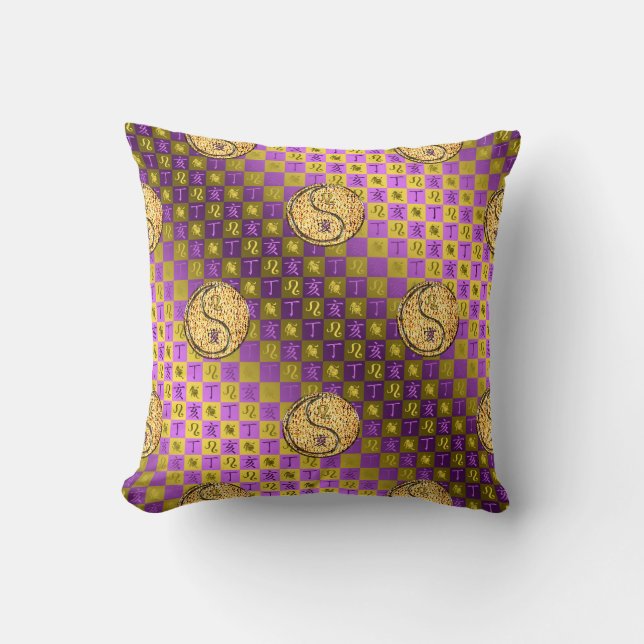 Coussin Lion & Sanglier de feu (Recto)