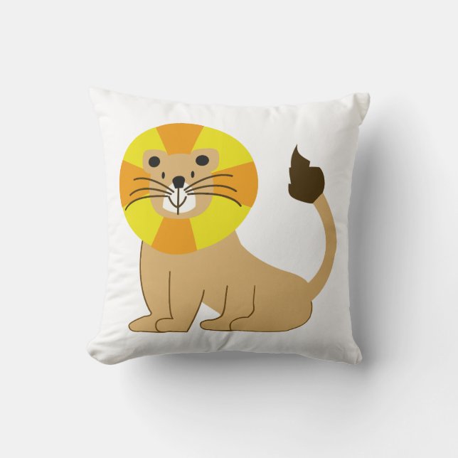 Coussin Lion souriant mignon pour être un ami (Recto)