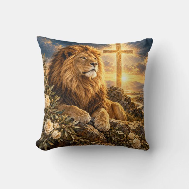 Coussin Lion sous l'oreiller de croix (Recto)