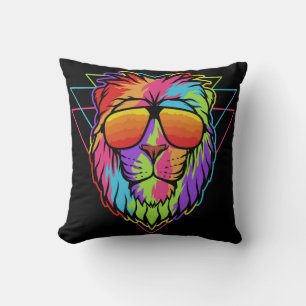 Coussin Lion vibes arc-en-ciel