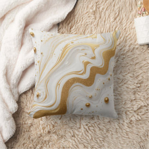 Coussin Liquide blanc avec des gouttes et une brillance do