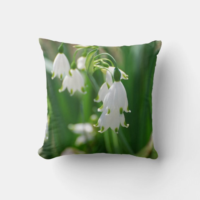 Coussin Lis blancs de baisse de neige (Recto)