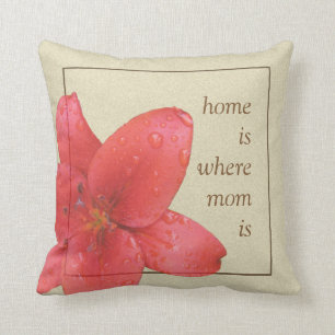 Coussin Lis rouge de fleur pour la maman