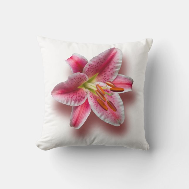 Coussin Lis simple rose d'astronome (Recto)