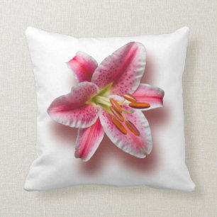 Coussin Lis simple rose d'astronome